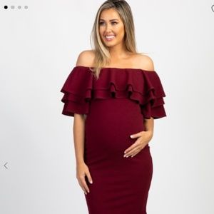 NWT Burgundy Maternity Cocktail Dress Pinkblush